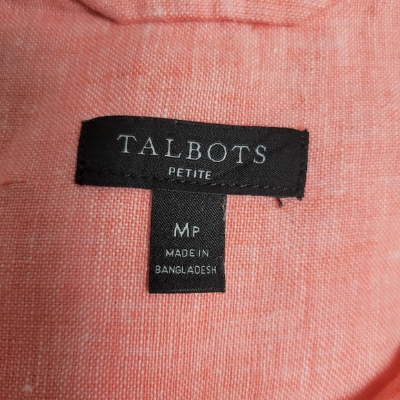 Talbots Linen Popover Shirtdress Oyster Stripe. - Picture 9 of 13